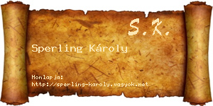 Sperling Károly névjegykártya