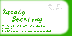 karoly sperling business card